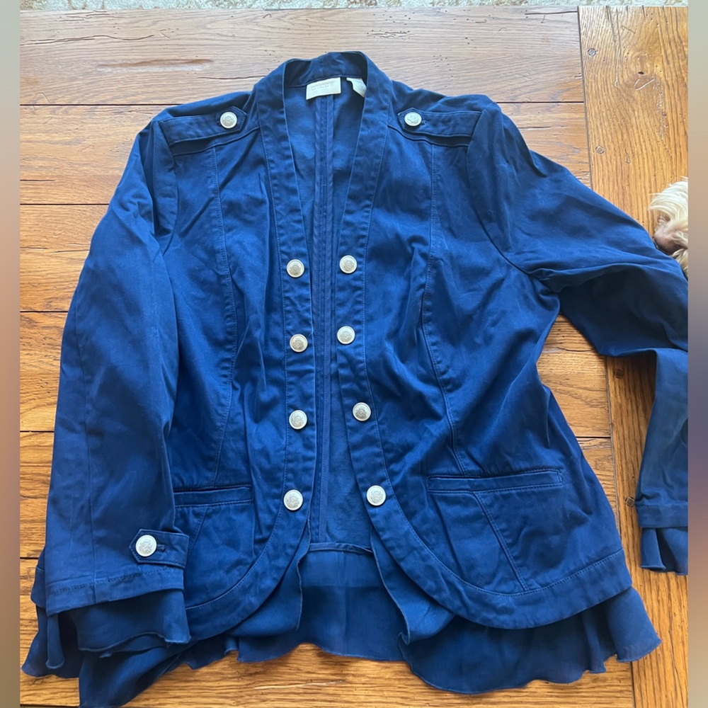 Chicos navy blazer jacket size 2/14